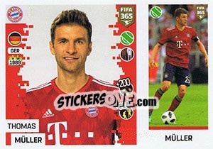 Sticker Thomas Müller - FIFA 365: 2018-2019. Grey backs - Panini