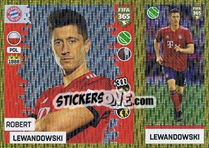 Sticker Robert Lewandowski - FIFA 365: 2018-2019. Grey backs - Panini