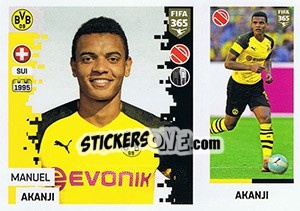 Sticker Manuel Akanji - FIFA 365: 2018-2019. Grey backs n. 182 - Panini