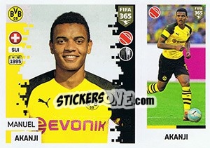 Sticker Manuel Akanji - FIFA 365: 2018-2019. Grey backs - Panini