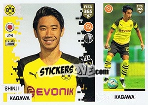 Sticker Shinji  Kagawa - FIFA 365: 2018-2019. Grey backs - Panini