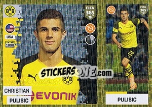 Sticker Christian Pulisic - FIFA 365: 2018-2019. Grey backs - Panini
