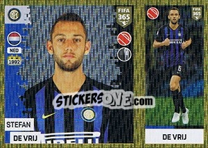 Sticker Stefan de Vrij - FIFA 365: 2018-2019. Grey backs n. 211 - Panini