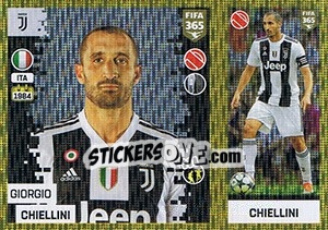 Sticker Giorgio Chiellini - FIFA 365: 2018-2019. Grey backs - Panini