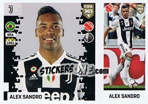 Sticker Alex Sandro - FIFA 365: 2018-2019. Grey backs - Panini