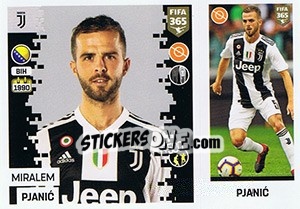 Sticker Miralem Pjanic - FIFA 365: 2018-2019. Grey backs - Panini
