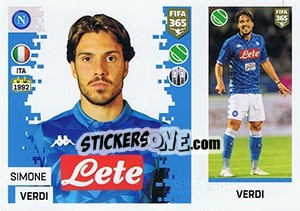Sticker Simone Verdi - FIFA 365: 2018-2019. Grey backs - Panini