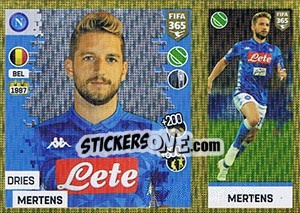 Sticker Dries Mertens - FIFA 365: 2018-2019. Grey backs - Panini