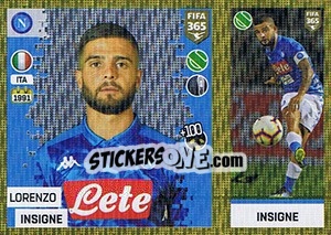 Figurina Lorenzo Insigne - FIFA 365: 2018-2019. Grey backs - Panini