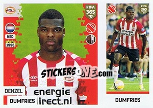 Sticker Denzel Dumfries - FIFA 365: 2018-2019. Grey backs - Panini