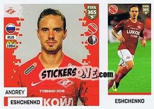 Sticker Andrey Eshchenko - FIFA 365: 2018-2019. Grey backs - Panini