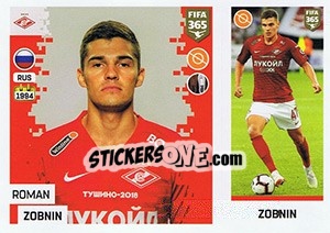 Sticker Roman Zobnin - FIFA 365: 2018-2019. Grey backs n. 298 - Panini
