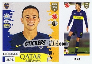 Sticker Leonardo Jara - FIFA 365: 2018-2019. Grey backs - Panini