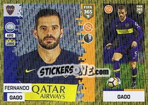 Sticker Fernando Gago - FIFA 365: 2018-2019. Grey backs - Panini