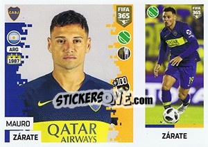 Sticker Mauro Zárate - FIFA 365: 2018-2019. Grey backs - Panini