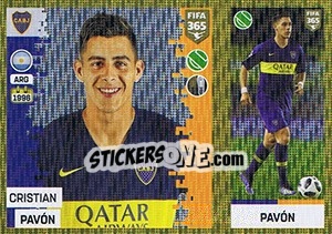 Sticker Cristian Pavón - FIFA 365: 2018-2019. Grey backs - Panini