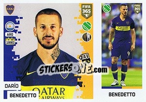 Sticker Darío Benedetto - FIFA 365: 2018-2019. Grey backs - Panini