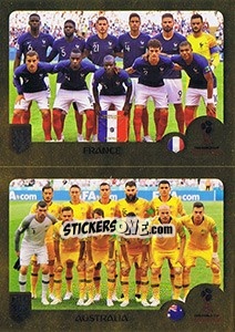 Sticker France / Australia - FIFA 365: 2018-2019. Grey backs n. 404 - Panini
