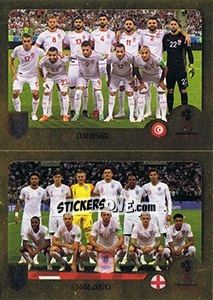 Sticker Tunisia / England - FIFA 365: 2018-2019. Grey backs - Panini