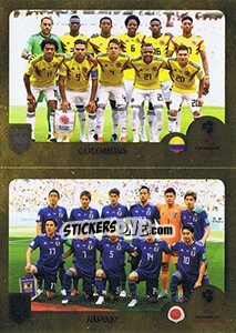 Cromo Colombia / Japan - FIFA 365: 2018-2019. Grey backs - Panini