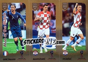 Sticker Griezmann / Mandžukic / Perišic - FIFA 365: 2018-2019. Grey backs - Panini
