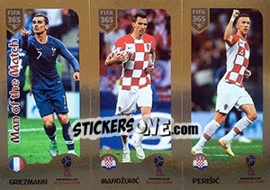 Sticker Griezmann / Mandžukic / Perišic - FIFA 365: 2018-2019. Grey backs n. 425 - Panini