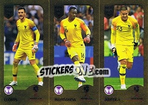 Sticker Lloris / Mandanda / Areola - FIFA 365: 2018-2019. Grey backs - Panini