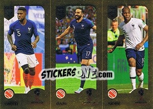 Cromo Umtiti / Adil Rami / Sidibe - FIFA 365: 2018-2019. Grey backs - Panini