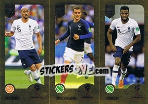 Sticker Nzonzi / Griezmann / Lemar - FIFA 365: 2018-2019. Grey backs - Panini