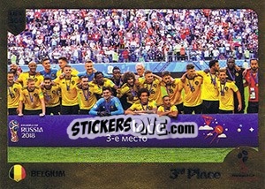 Sticker Belgium 3rd Place - FIFA 365: 2018-2019. Grey backs n. 435 - Panini