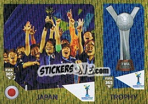Sticker Japan / Trophy - FIFA 365: 2018-2019. Grey backs n. 445 - Panini