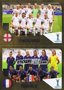 Sticker England / France - FIFA 365: 2018-2019. Grey backs - Panini