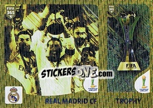 Sticker Real Madrid CF / Trophy - FIFA 365: 2018-2019. Grey backs n. 450 - Panini