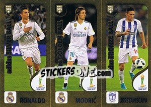 Sticker Cristiano Ronaldo / Modric / Urretaviscaya - FIFA 365: 2018-2019. Grey backs n. 461 - Panini