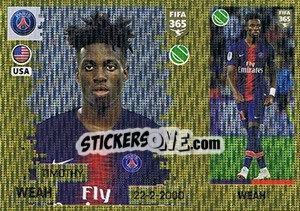 Sticker Timothy Weah - FIFA 365: 2018-2019. Grey backs - Panini