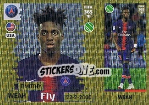 Sticker Timothy Weah - FIFA 365: 2018-2019. Grey backs n. 464 - Panini