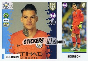 Sticker Ederson - FIFA 365: 2018-2019. Blue backs - Panini