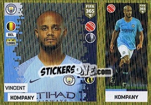 Sticker Vincent Kompany - FIFA 365: 2018-2019. Blue backs n. 27 - Panini