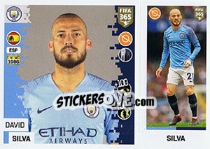 Sticker David Silva - FIFA 365: 2018-2019. Blue backs - Panini