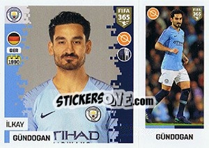Sticker İlkay Gündoğan - FIFA 365: 2018-2019. Blue backs n. 33 - Panini