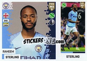 Sticker Raheem Sterling - FIFA 365: 2018-2019. Blue backs - Panini