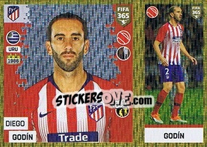 Sticker Diego Godin - FIFA 365: 2018-2019. Blue backs n. 44 - Panini