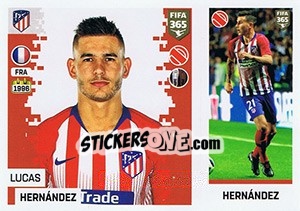Sticker Lucas Hernández - FIFA 365: 2018-2019. Blue backs n. 45 - Panini