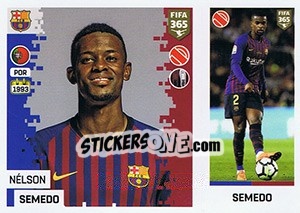 Sticker Nélson Semedo - FIFA 365: 2018-2019. Blue backs n. 63 - Panini