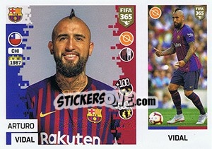Sticker Arturo Vidal - FIFA 365: 2018-2019. Blue backs n. 66 - Panini