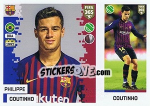 Sticker Philippe Coutinho - FIFA 365: 2018-2019. Blue backs n. 70 - Panini