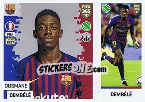 Sticker Ousmane Dembélé - FIFA 365: 2018-2019. Blue backs n. 71 - Panini