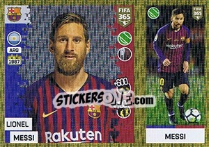 Figurina Lionel Messi - FIFA 365: 2018-2019. Blue backs - Panini