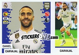 Sticker Daniel Carvajal - FIFA 365: 2018-2019. Blue backs n. 77 - Panini