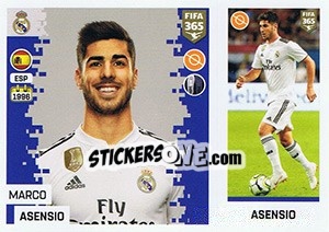 Sticker Marco Asensio - FIFA 365: 2018-2019. Blue backs n. 86 - Panini